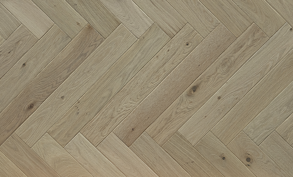 CD Grade Brushed Broken Edge Oak Herringbone Engineered Flooring UV Lacquer — AM-23