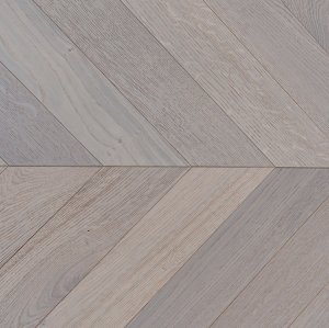 White Stained Oak 90mm Chevron Engineered Flooring | AMUER AM-41