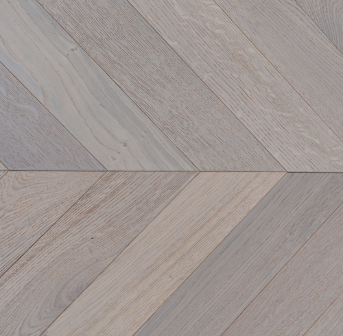 White Stained Oak 90mm Chevron Engineered Flooring | AMUER AM-41