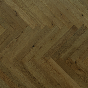 Smoked Brushed Oak 70mm Herringbone Engineered Flooring | AMUER AC-21