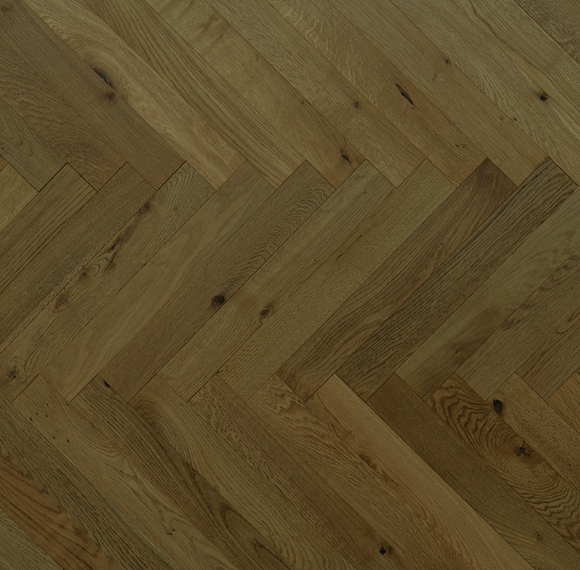 Smoked Brushed Oak 70mm Herringbone Engineered Flooring | AMUER AC-21