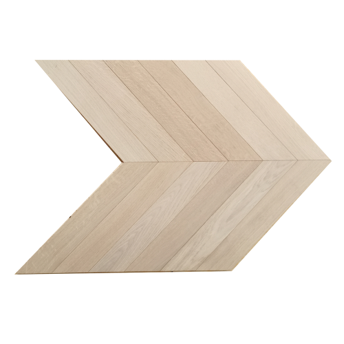 White Oak 90mm Chevron Flooring Invisible Finish | AMUER AM-43