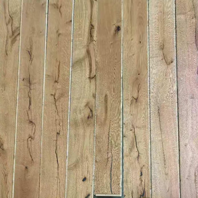 Live Sawn Oak Wide Plank Engineered Flooring 220mm & 240mm — Special Grade Brushed UV Lacquer — NC-05