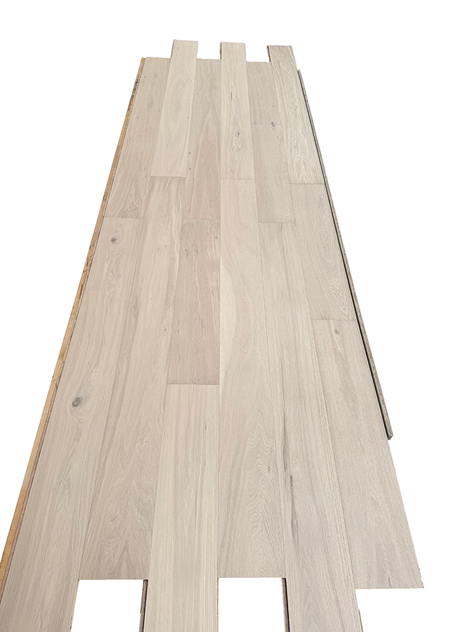 White Oak 190mm Long Plank Engineered Flooring Light Wire-Brushed — DL-711