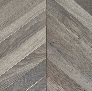 AM-45 Deep Grey Oak 90mm Chevron Engineered Flooring Chemical Treatment 15/4mm | AMUER