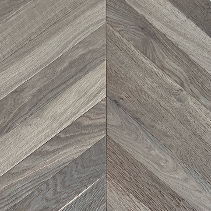 AM-45 Deep Grey Oak 90mm Chevron Engineered Flooring Chemical Treatment 15/4mm | AMUER