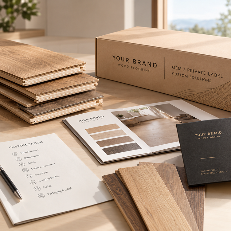 Does AMUER offer OEM or private-label wood flooring?