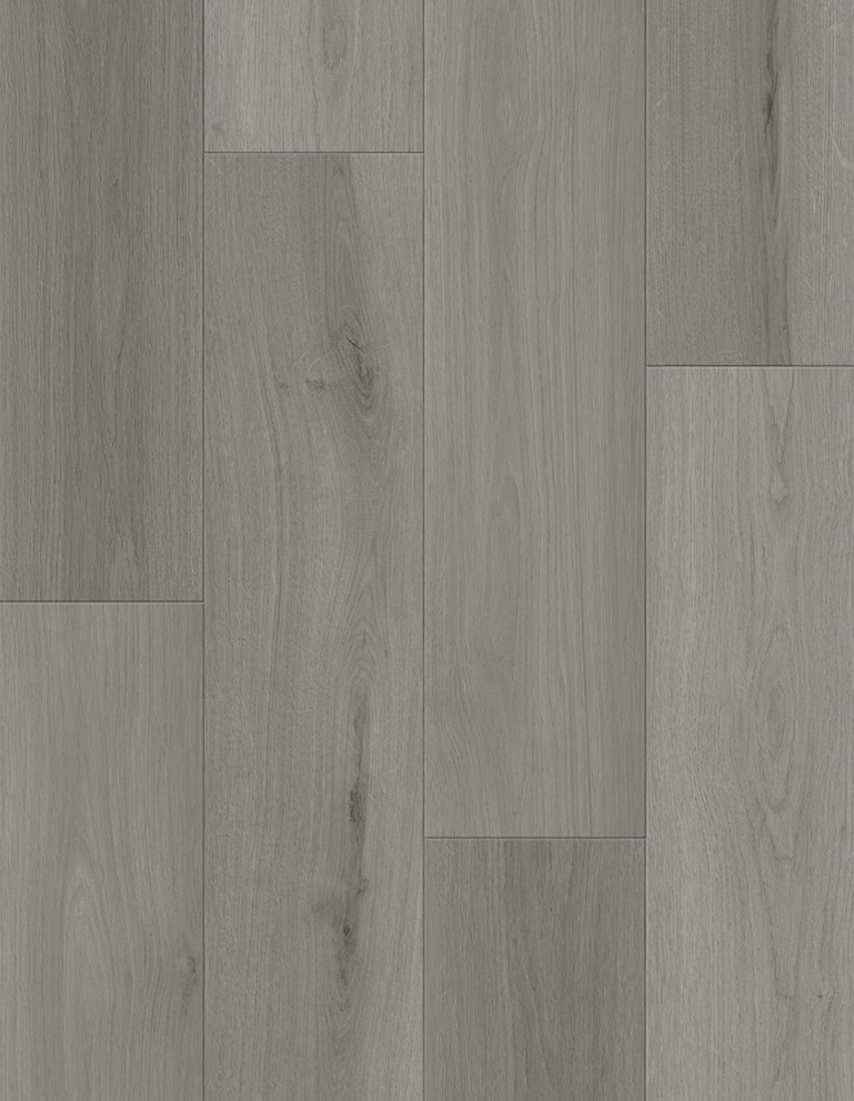 AMUER The Atlantic SPC flooring colorAtlantic-7, dark grey smoked European oak texture, ultramatt anti-slip surface, E0 clean air quality, commercial grade rigid core vinyl plank