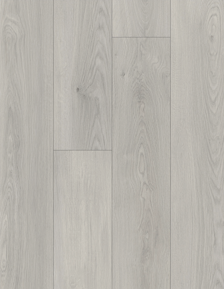 AMUER The Atlantic Nordic Mist Oak SPC flooring, 88343-11, light grey misty washed European oak texture, ultramatt surface, modern Nordic minimalist style, painted v-groove edge