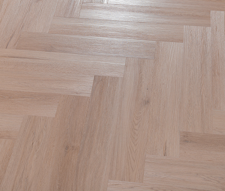 The Herringbone SPC flooring Ivory Oak light oak herringbone texture