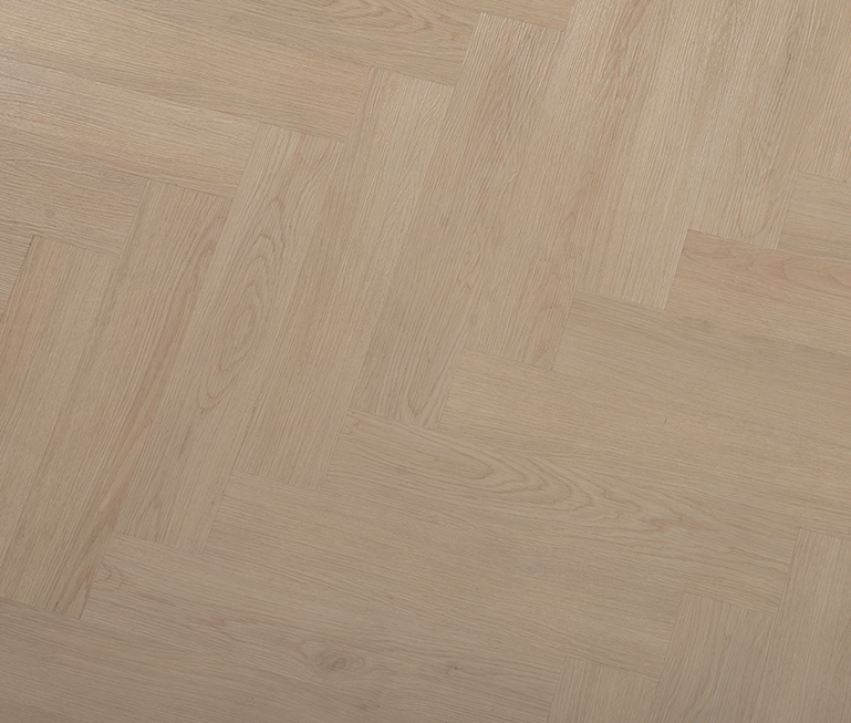 The Herringbone SPC flooring Cream Oak light cream herringbone texture