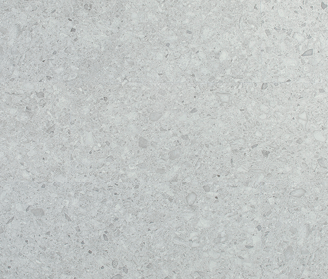 The Slate SPC flooring Alabaster Terrazzo light grey-white terrazzo texture