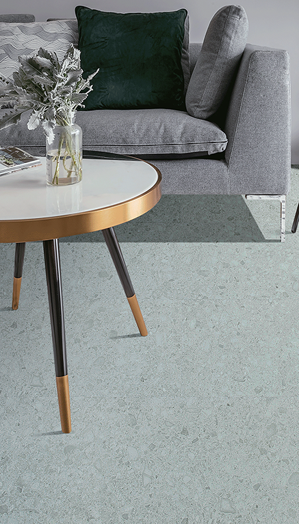 The Slate SPC flooring stone look planks in a modern living room