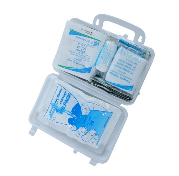 Workplace First Aid Kit 10-Person | Compact Plastic Medical Box | Office Home Auto Emergency Kit OEM