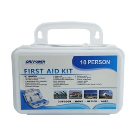 Workplace First Aid Kit 10-Person | Compact Plastic Medical Box | Office Home Auto Emergency Kit OEM