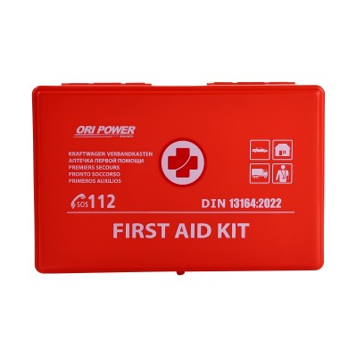 DIN 13164 Car First Aid Kit | Hard Plastic Emergency Medical Box | Vehicle Safety OEM ODM Wholesale