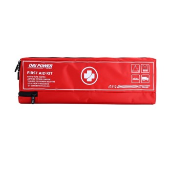 DIN 13164 Car First Aid Kit | Long Soft Bag with Triangle & Vest | OEM