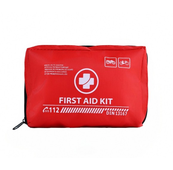 DIN 13167 Motorcycle First Aid Kit | Water-Resistant Soft Bag | OEM