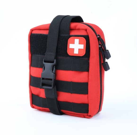 Tactical First Aid Kit | Red MOLLE IFAK Pouch with Tourniquet | OEM