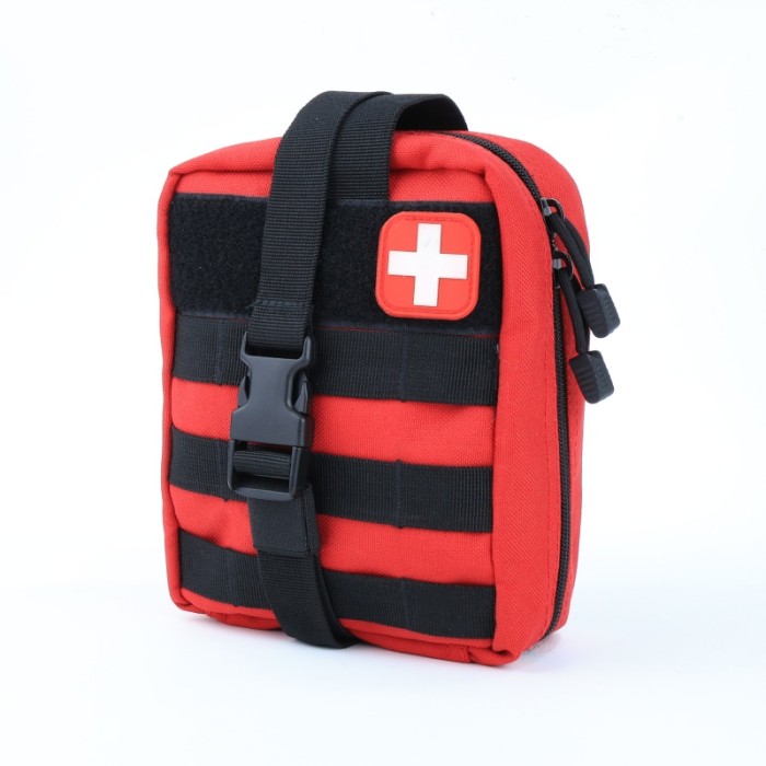Tactical First Aid Kit | Red MOLLE IFAK Pouch with Tourniquet | OEM