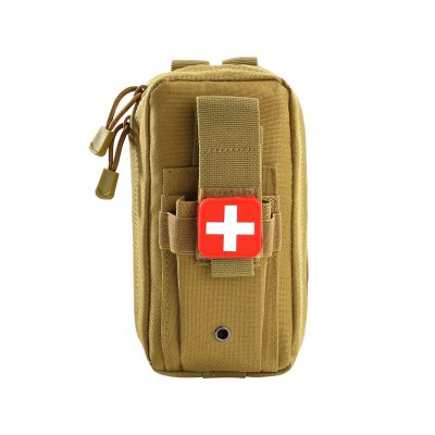 Tactical First Aid Kit | Khaki MOLLE Pouch with Chest Seal | OEM