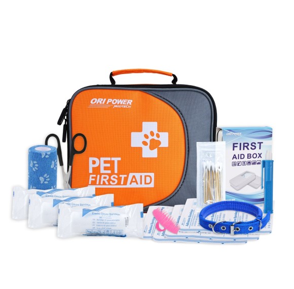Pet First Aid Kit | Portable Orange Soft Bag | OEM Wholesale Supply