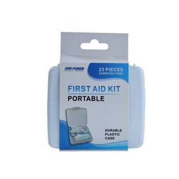 Portable Plastic First Aid Kit | 23-Piece Home Emergency Kit OEM