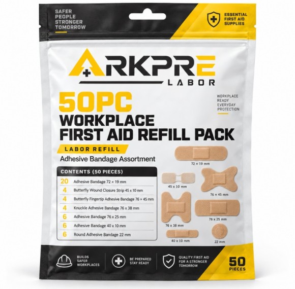 50PC Adhesive Bandage Refill Pack | Workplace First Aid OEM