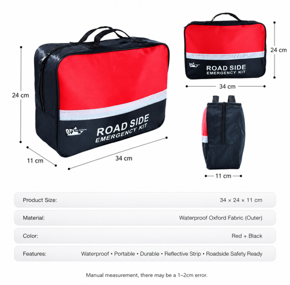 Car Emergency First Aid Kit | Waterproof Oxford Roadside Bag | OEM/ODM