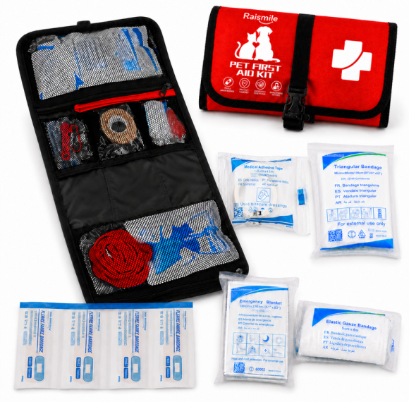 Pet First Aid Kit | 3-Fold Travel Emergency Organizer | OEM/ODM