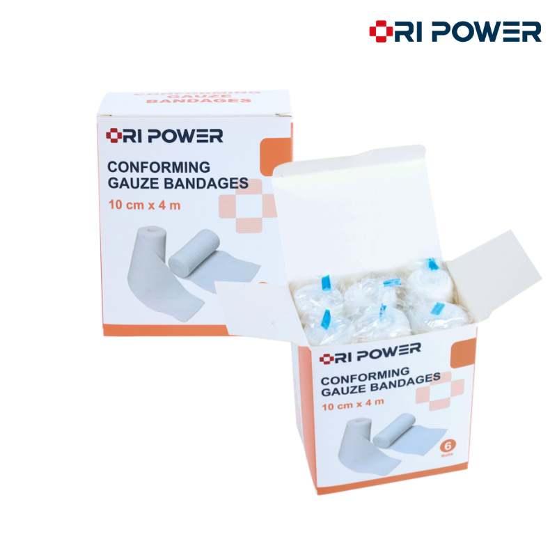 PBT Conforming Gauze Bandage - flexible conforming - 6 rolls 10 cm x 4 m
