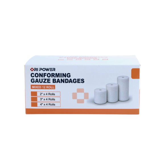 PBT Conforming Gauze Bandage | 12 Rolls, 3 Widths | OEM