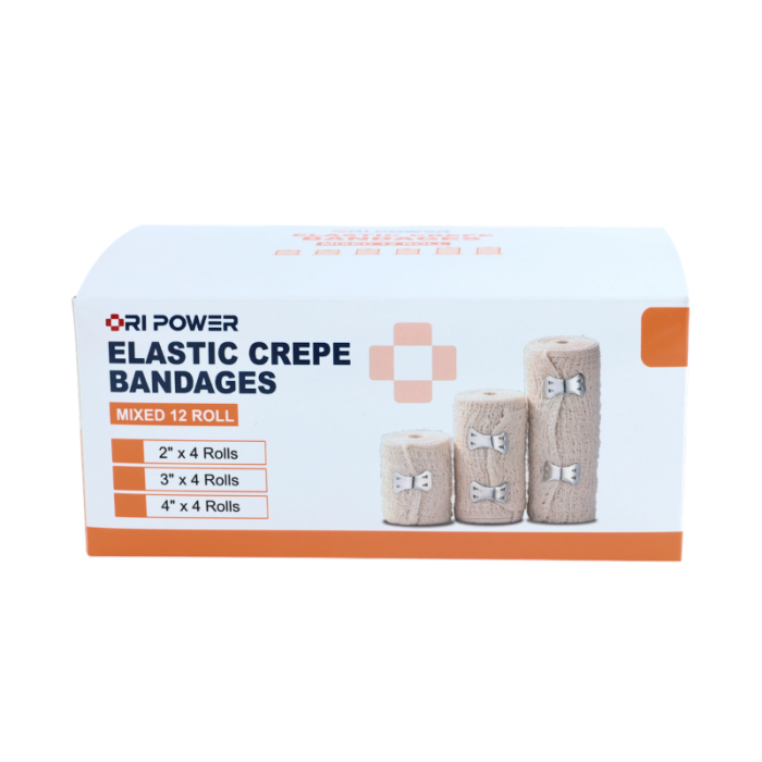 Elastic Crepe Bandage | 12 Rolls, 3 Widths | OEM | Raismile