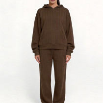 Custom Wholesale Dark Brown Pinstripe Hoodie | OEM Hoodie Manufacturer