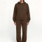 Custom Wholesale Dark Brown Pinstripe Hoodie | OEM Hoodie Manufacturer