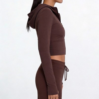 Custom Wholesale Cropped Zip-Up Hoodie Jacket | OEM Jacket Supplier