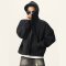 Custom Wholesale Black Full Zip Cropped Boxy Hoodie Manufacturer | OEM Hoodie factory