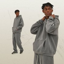 Custom Wholesale Gray Heavyweight Oversized Hoodie Manufacturer | OEM Pullover Hoodie factory
