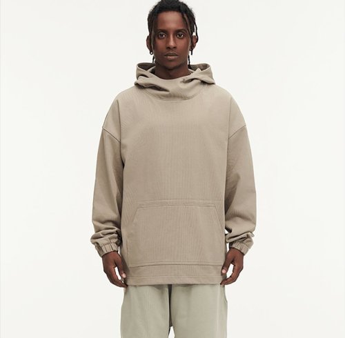 Custom Wholesale Beige 450GSM Cotton Oversized Hoodie Manufacturer | OEM Pullover Hoodie factory