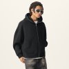 Custom Wholesale Black Full Zip Cropped Boxy Hoodie Manufacturer | OEM Hoodie factory