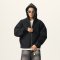 Custom Wholesale Black Full Zip Cropped Boxy Hoodie Manufacturer | OEM Hoodie factory
