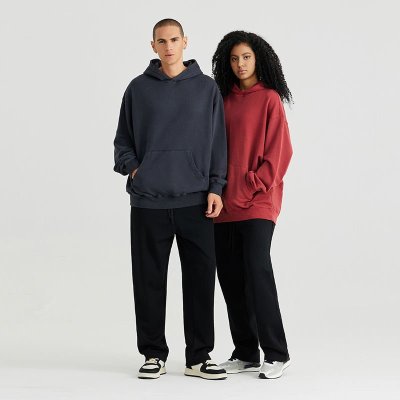 Custom Wholesale Vintage 450GSM Cotton Acid Wash Hoodie Manufacturer | OEM Pullover Hoodie factory