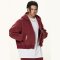 Custom Wholesale Burgundy 350GSM Cropped Boxy Zip Hoodie Manufacturer | OEM Hoodie factory