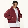 Custom Wholesale Burgundy 350GSM Cropped Boxy Zip Hoodie Manufacturer | OEM Hoodie factory