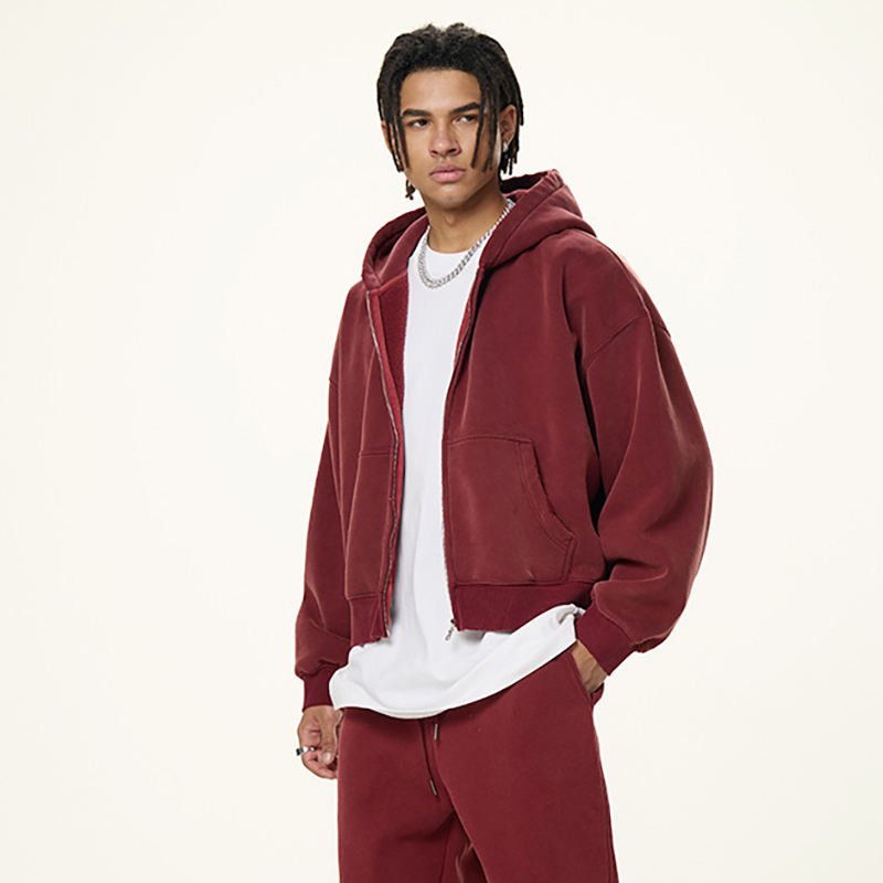 Burgundy Hoodie detail two