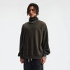 Custom Wholesale Dark Olive 305GSM Mock Neck Sweatshirt Manufacturer | OEM Sweatshirt factory