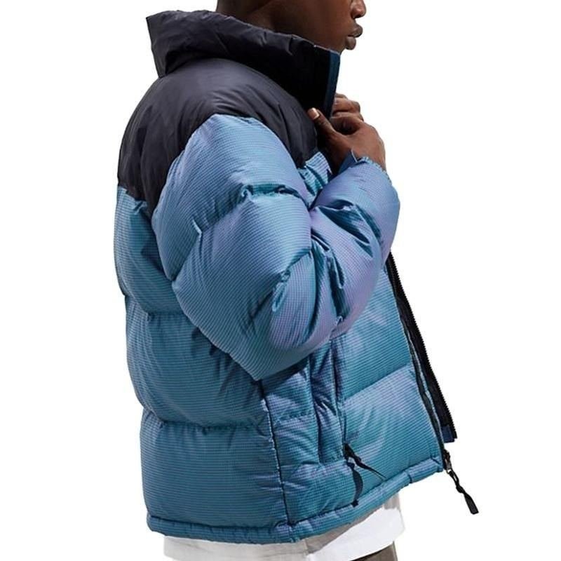 Steel Blue Puffer Jacket detail one