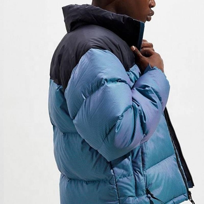 Steel Blue Puffer Jacket fabric