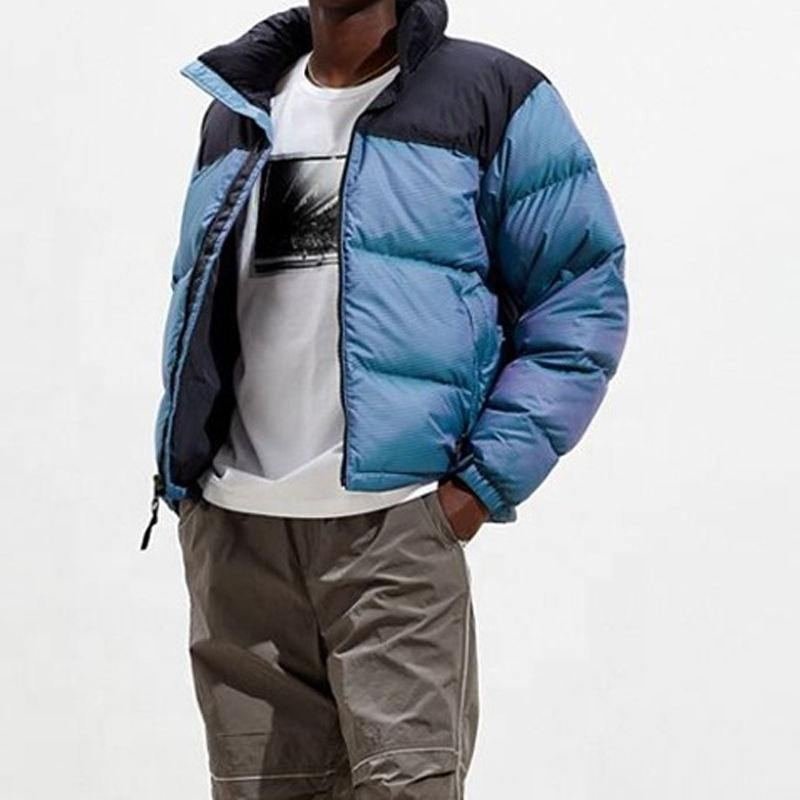 Steel Blue Puffer Jacket detail two