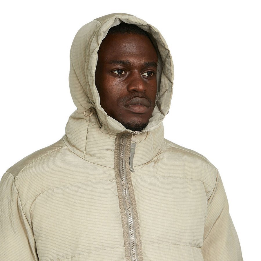 Khaki Puffer Jacket detail two